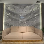 Luxury Fabric Sofa Set with Gold Stainless Steel Base (3-Seater + Loveseat + Accent Chair)